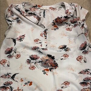 Fun 2 Fun Floral Blouse - White, Pink, Black, Orange
